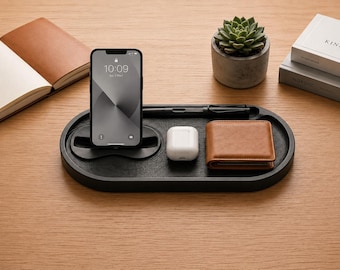 3D-geprinte serveerschaal, organizer telefoondock, bureautasje, vaderdagcadeau voor hem