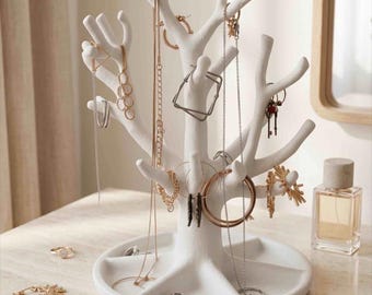 Koraal sieradenstandaard, oorbelhouder boom, kettingopberger, minimalistisch ijdelheidsdecor cadeau