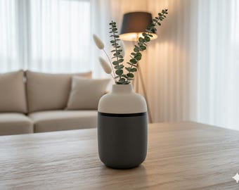 Moderne fuzzy skin-vaas, 3D-geprint Scandinavisch decor, minimalistische driekleurige PLA-vaas