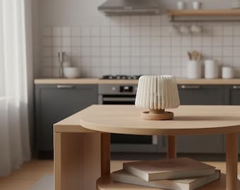 3D-geprint kaarsvat – Scandinavisch minimalistisch decor, hout en graniet PLA