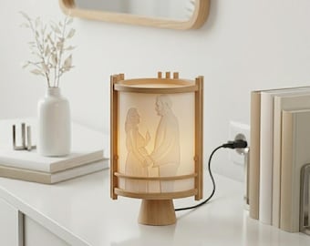Aangepaste foto lithofaanlamp - gepersonaliseerd 3D-geprint nachtlampje - uniek jubileumcadeau voor stel