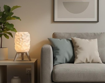 Moderne 3D-geprinte tafellamp, geometrische origami-bureaulamp, bedlamp Scandinavische stijl