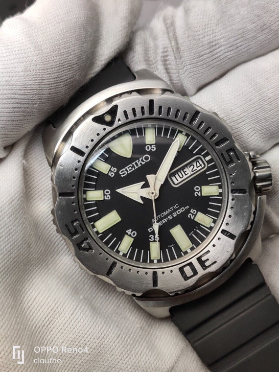 Pre Owned Seiko Diver 7S26-0350 Skx779 Black Monster Automatic - Etsy