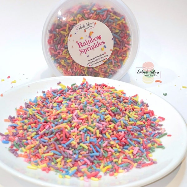 Wax Rainbow Sprinkles | Realistic Wax Melts| Dessert Candle Embeds | Soy Wax Melts| Fake Food