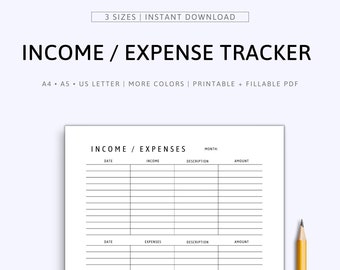 Small Business Income Expense Tracker | Printable Budget Organizer (Digital Download)