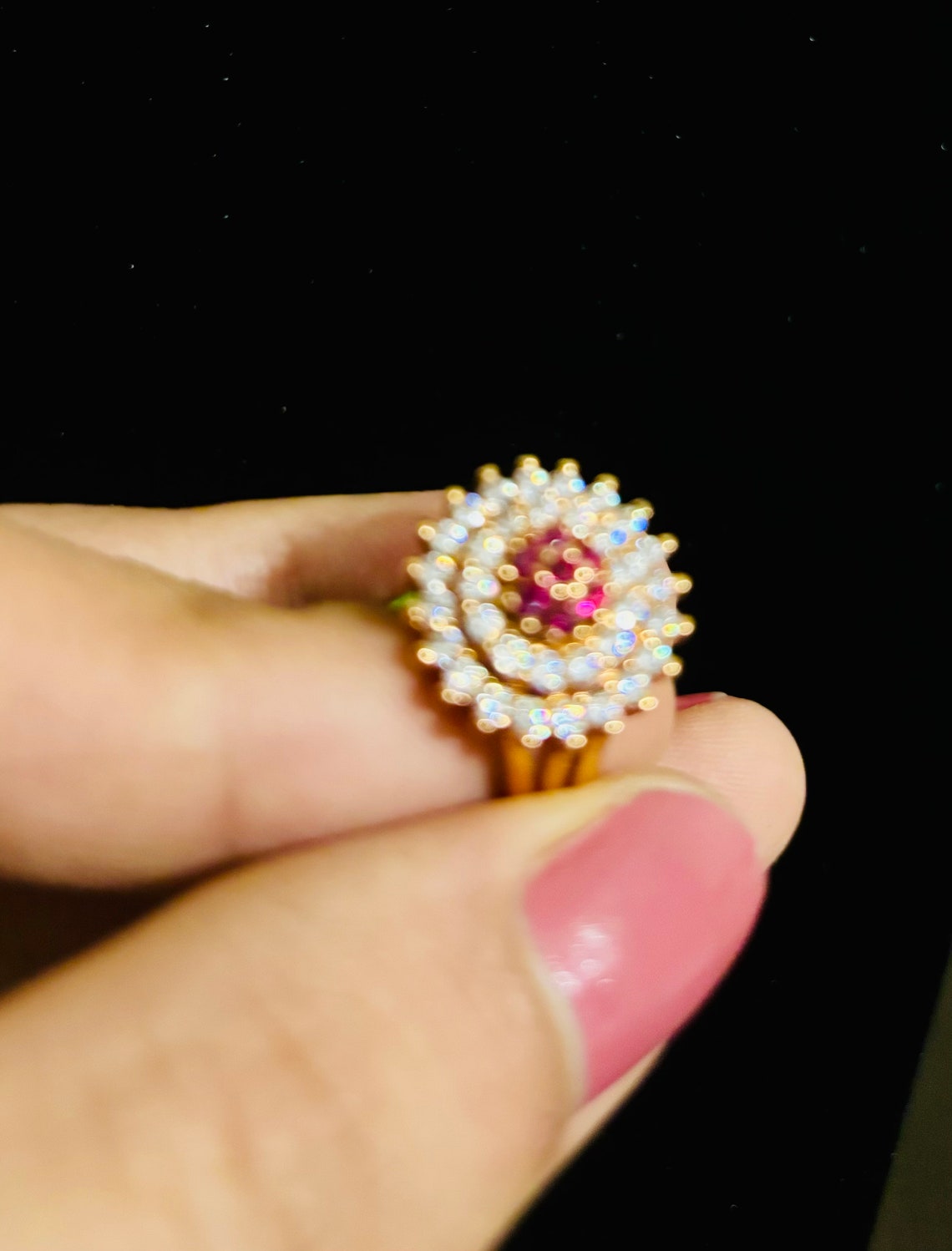 Pakistani Rings Pakistani Cluster Ring-semi Precious Emerald Ring-indian Punjabi Rings ...