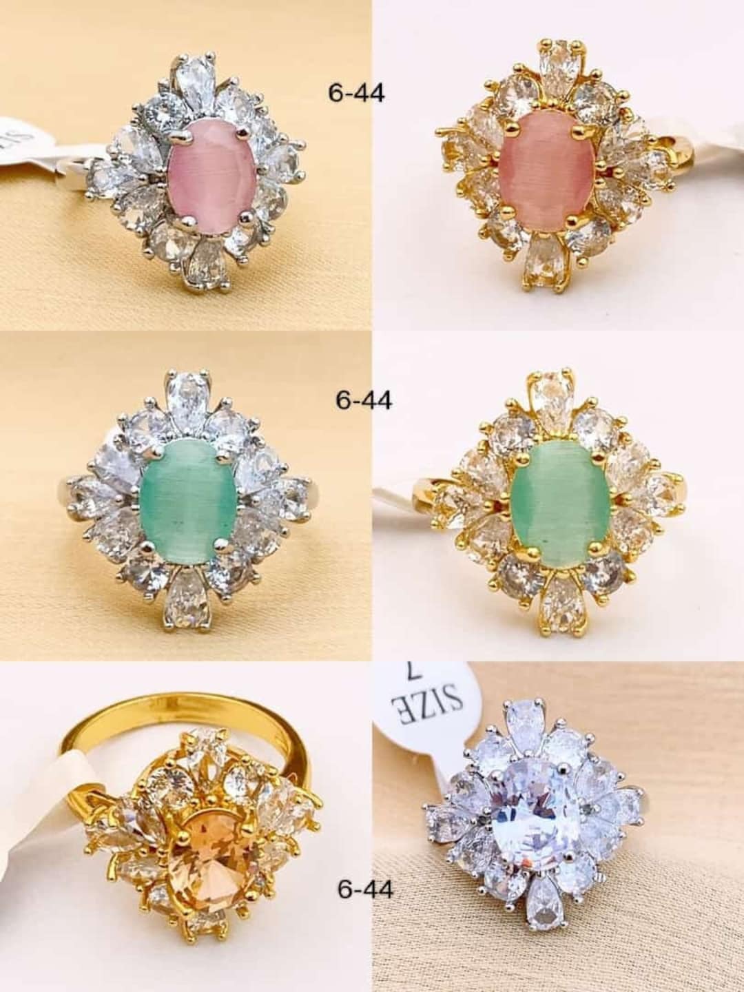Beautiful Punjabi Indian Pakistani Rings/ Zircon Stone Statement Rings