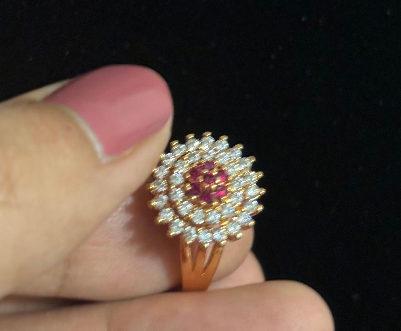 Pakistani Rings Pakistani Cluster Ring-semi Precious Emerald Ring-indian Punjabi Rings ...