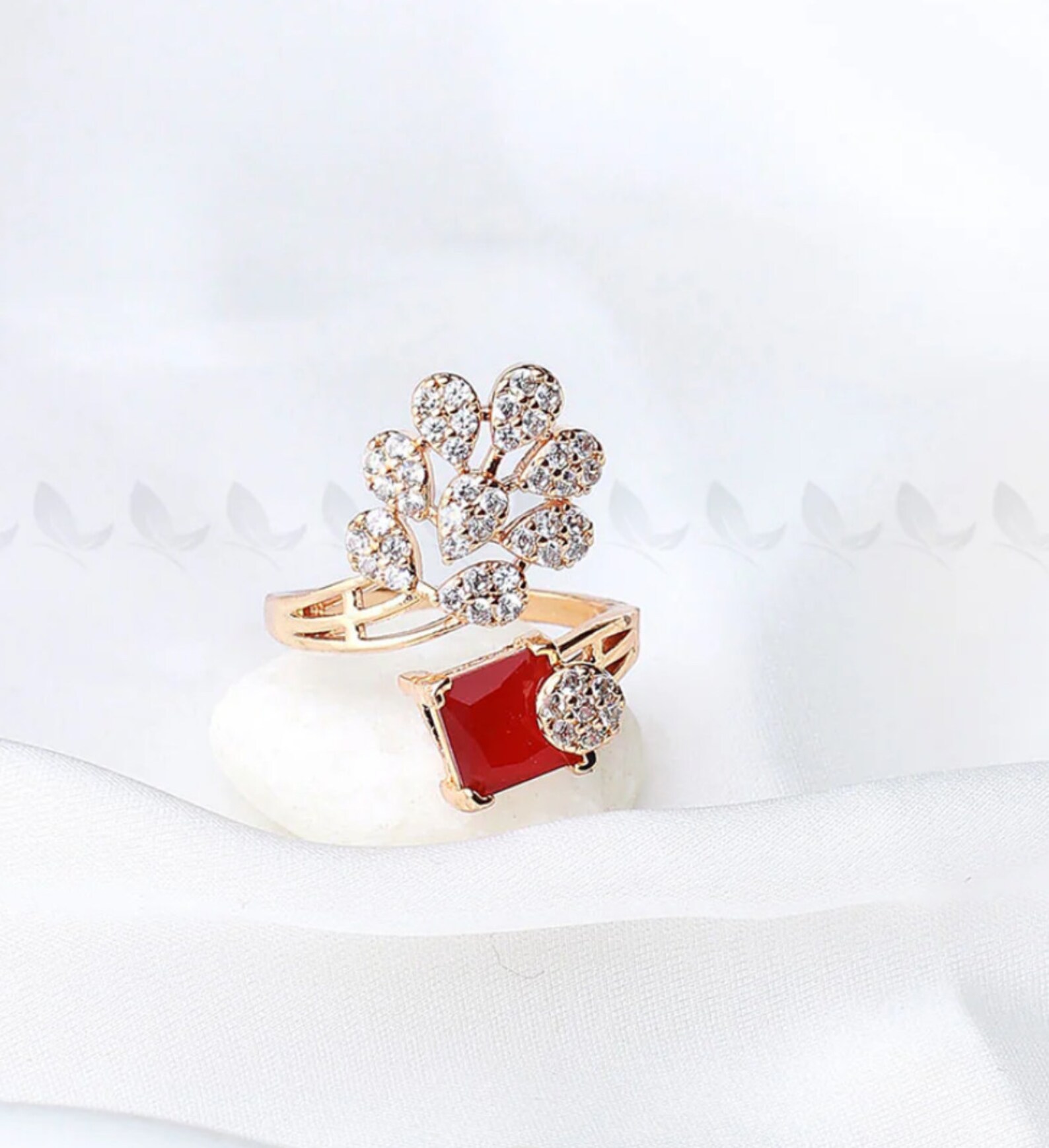 Pakistani Rings Pakistani Cluster Ring-semi Precious Emerald Ring-indian Punjabi Rings ...