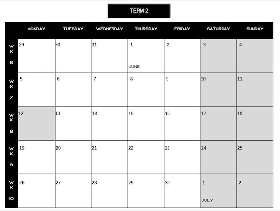 2023 VIC School Calendar A3 Black Etsy Australia 2023 VIC School Calendar A3 Black Etsy Australia