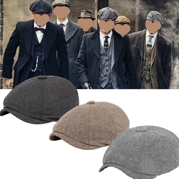 Thomas hat, Tommy cap, Irish Tweed ,Newsboy Flat, Casual striped beret,herringbone beret,Casquette,shelby hat