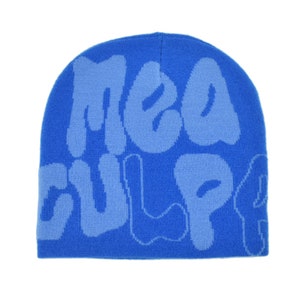 Bonnet Mea Culpa Beanie Y2K, doux et confortable Blue