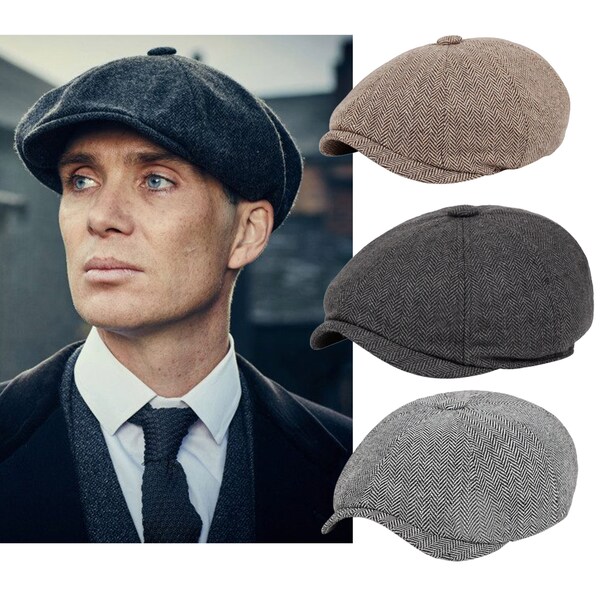 Herringbone Flat Cap Etsy