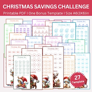 Christmas Savings Challenge Printable Bundle, Christmas Saving Challenges, Xmas Money Tracker, Christmas Budget Binder, Holiday Envelopes