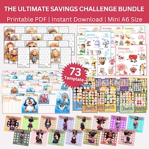 Mega Savings Challenge Printable Bundle, Black Girls Saving Envelope Challenges, Chocolate Money Tracker, Monthly Budget Binder Planner