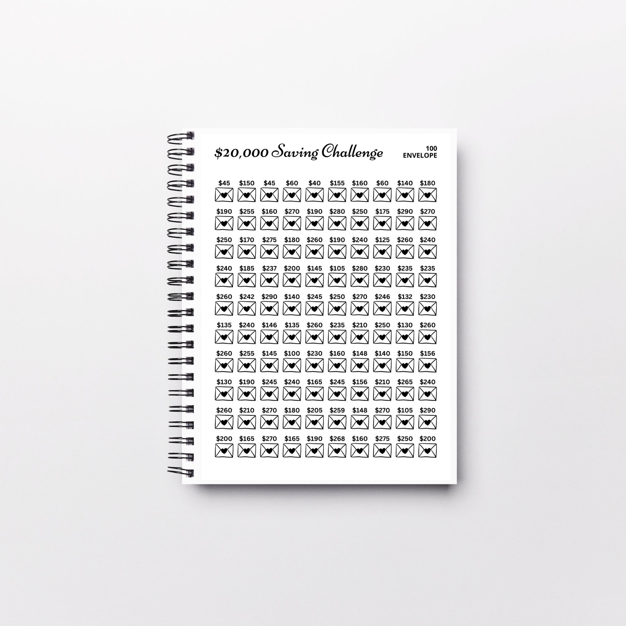 100 Envelope Box Saving Challenge Printable Binder, Money Savings ...