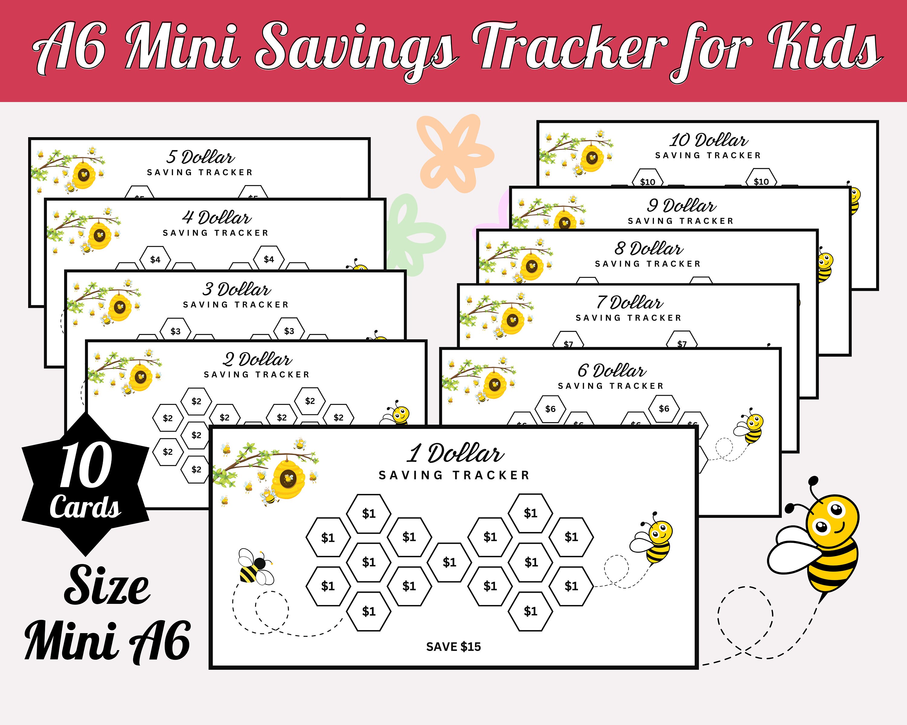 Mini A6 Kids Savings Challenge Printable Kids Saving - Etsy