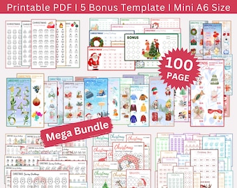 Ultimative Mega Weihnachtsspar-Challenge zum Selbstdrucken, Mini A6 Weihnachtsspar-Challenge, Weihnachtsgeld-Tracker, Weihnachtsbudgetmappe