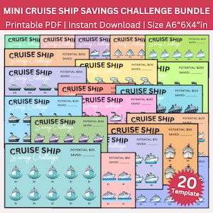 Mini Cruise Ship Vacation Savings Challenge Printable, Travel Saving Envelope Challenges, Family  Dream Cruise, Cruise Ship Budget Binder