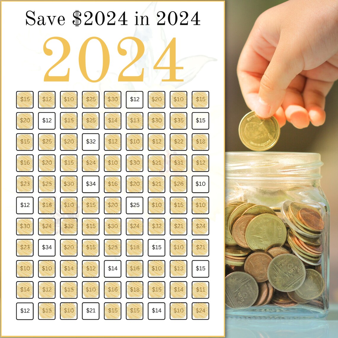 Buy 2024 Savings Challenge Printable, 2024 Money Saving Tracker , Mini ...