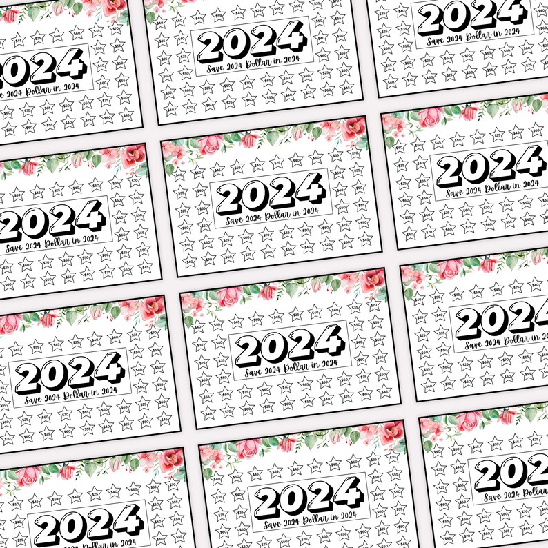 Buy 2024 Saving Challenge Printable 2024 Money Saving Tracker Online in