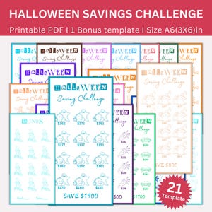 Halloween Savings Challenge Printable Bundle, A6 Mini Saving Challenges, Halloween Money Saving Tracker, Halloween Budget Envelope Challenge