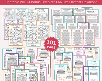 Ultimate Savings Challenge Bundle, A6 Mini Saving Challenge Printable, Money Savings Tracker, Jar Savings Tracker,  Budget Binder Set Of 101