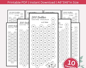 A6 Savings Challenge Binder Printable PDF, Cash Stuffing Binder Inserts, Money Saving Tracker, A6 Budget Planner, Instant Download