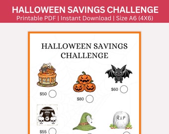 A6 Halloween Savings Challenge: Mini Budget Tracker (PDF)