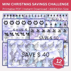 Mini Christmas Savings Challenge Printable, Christmas Saving Challenges, Xmas Money Tracker, Christmas Planner, Holiday Cash Budget Binder