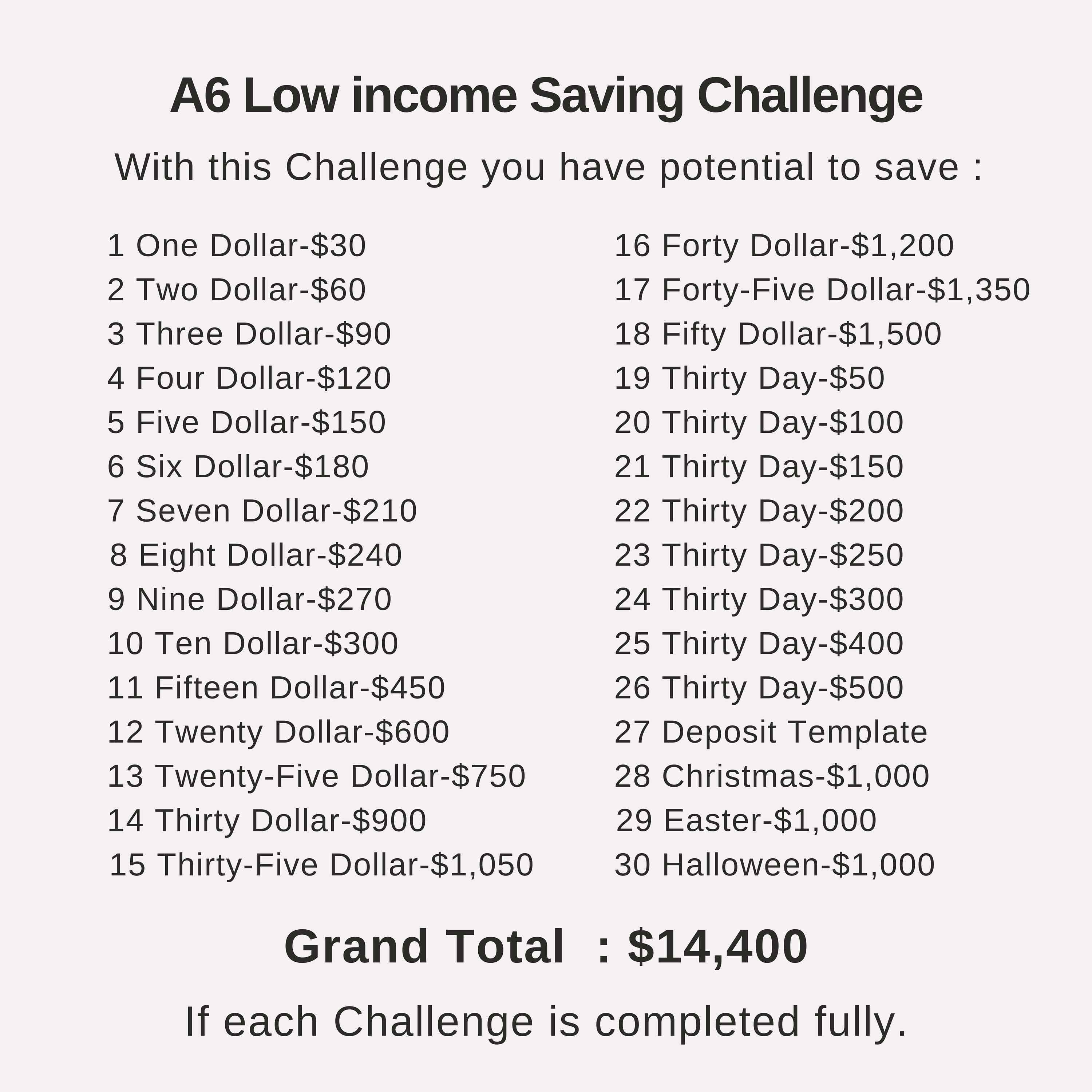 Low Income Saving Challenge Printable, Mini A6 Saving Challenge, Money ...