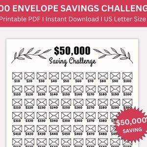50k Saving Challenge Printable, 50000 Saving Challenges, Savings challenges Printable, Money Saving Tracker  Instant Download