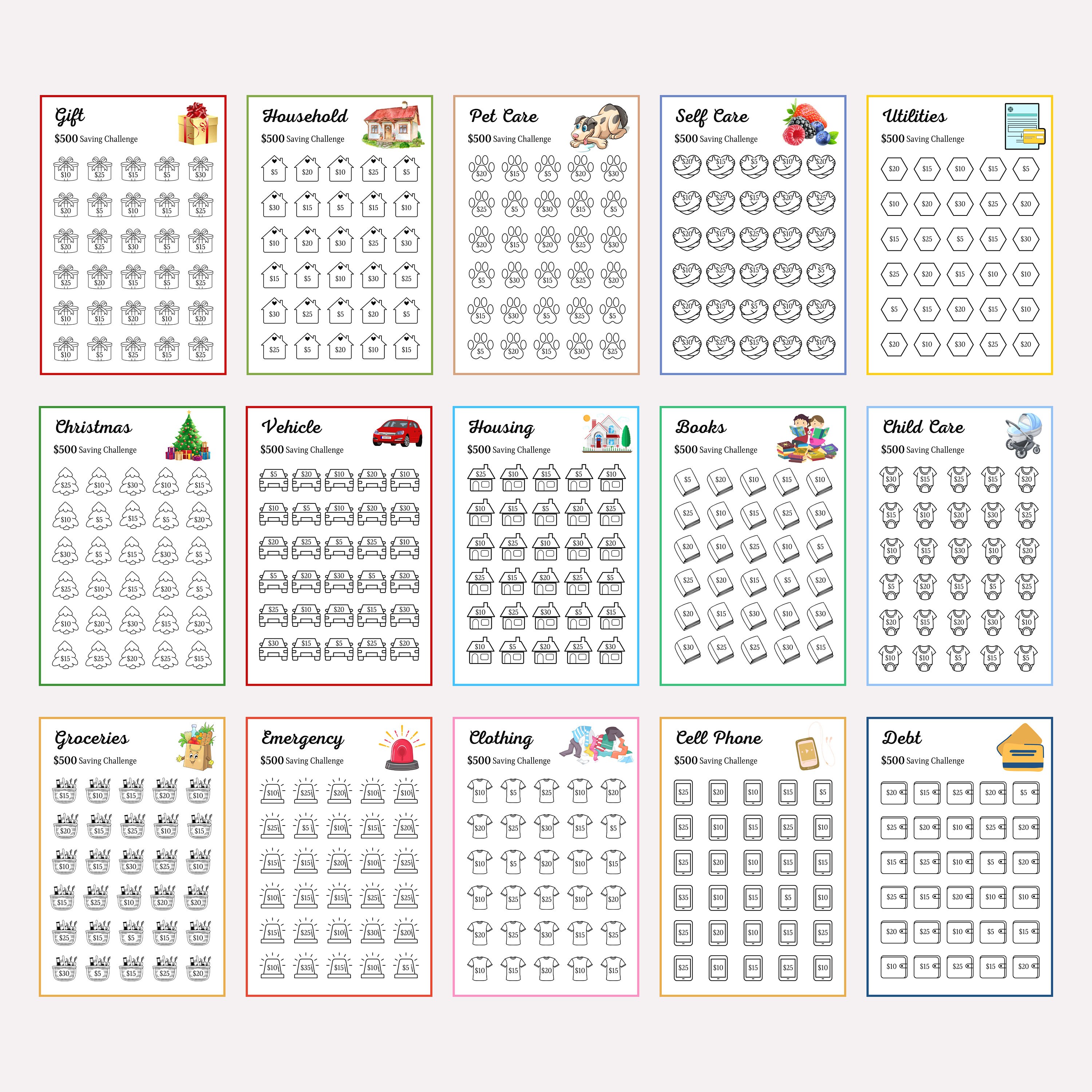 Mini Savings Challenge Printable Binder, Money Savings Challenge Bundle ...