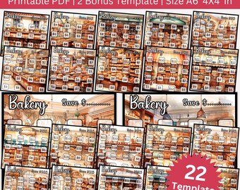 Bakery Savings Challenge Printable, Digital Bakery Money Tracker, Save 3000 Budget Planner PDF, A6 Mini Food Cash Envelope Budget Template