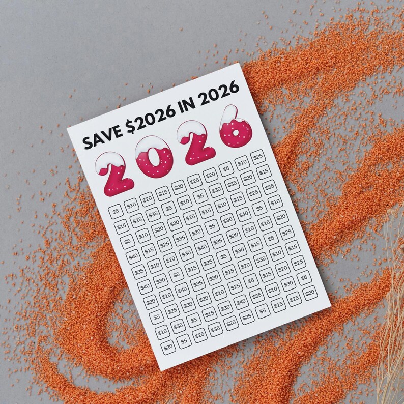 2026 Savings Challenge Tracker: Printable Money Saving Chart (digital ...