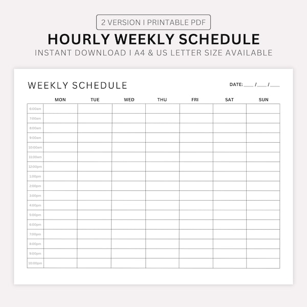 Printable Weekly Planner Etsy