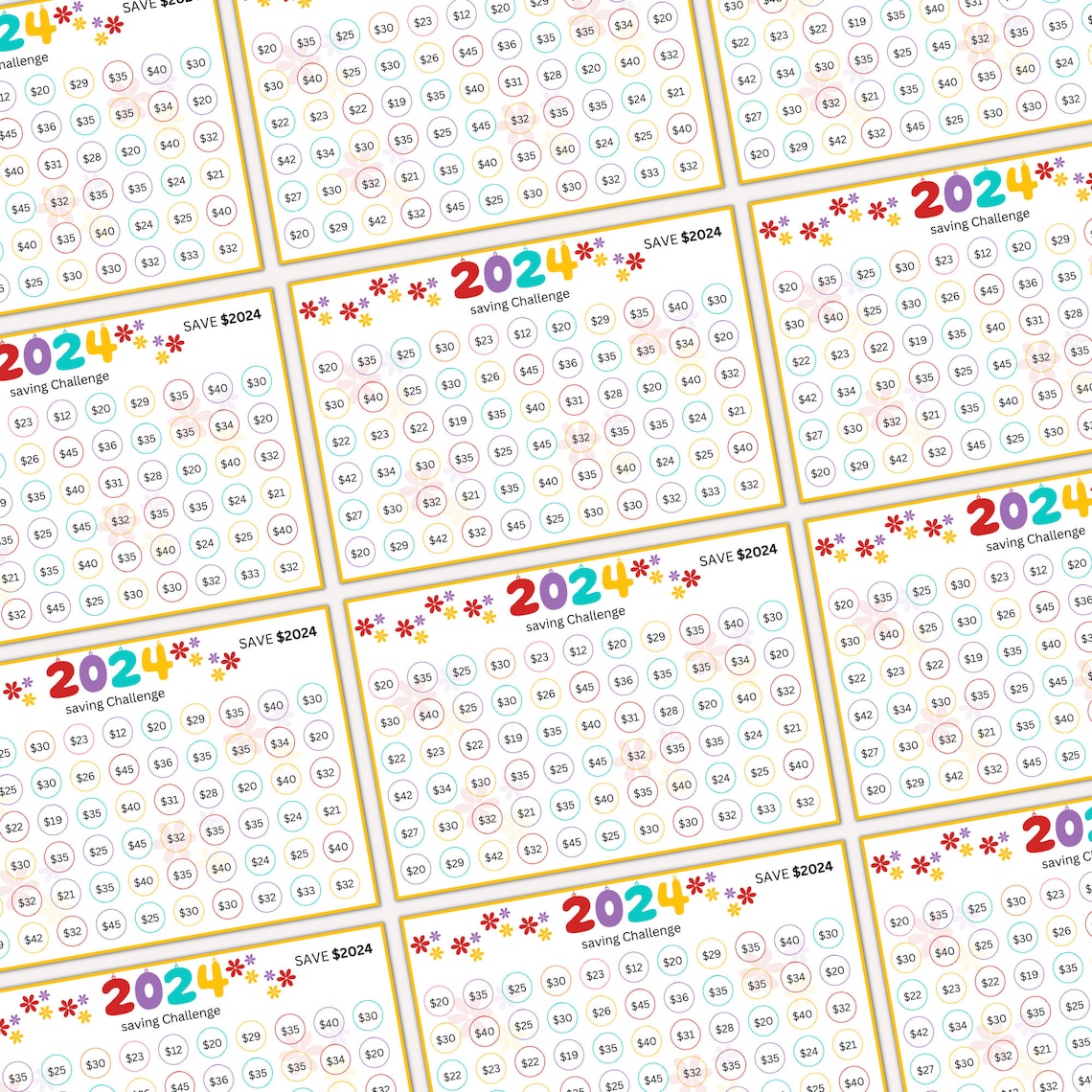 2024 Saving Challenge, 2024 Money Savings Tracker, Mini Fits A6 Size