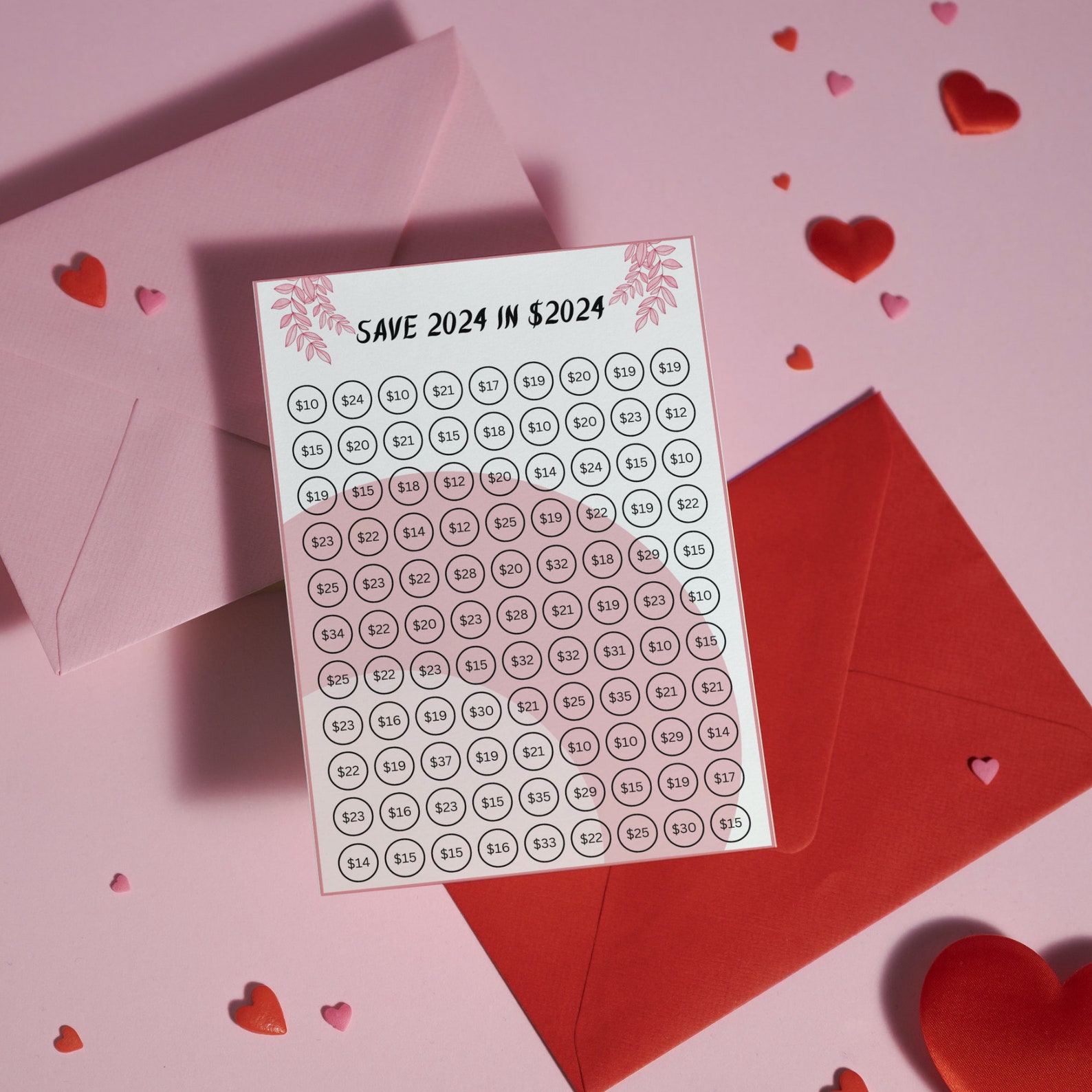 2024 Saving Challenge Printable, Save 2024 in 2024, 2024 Money Saving