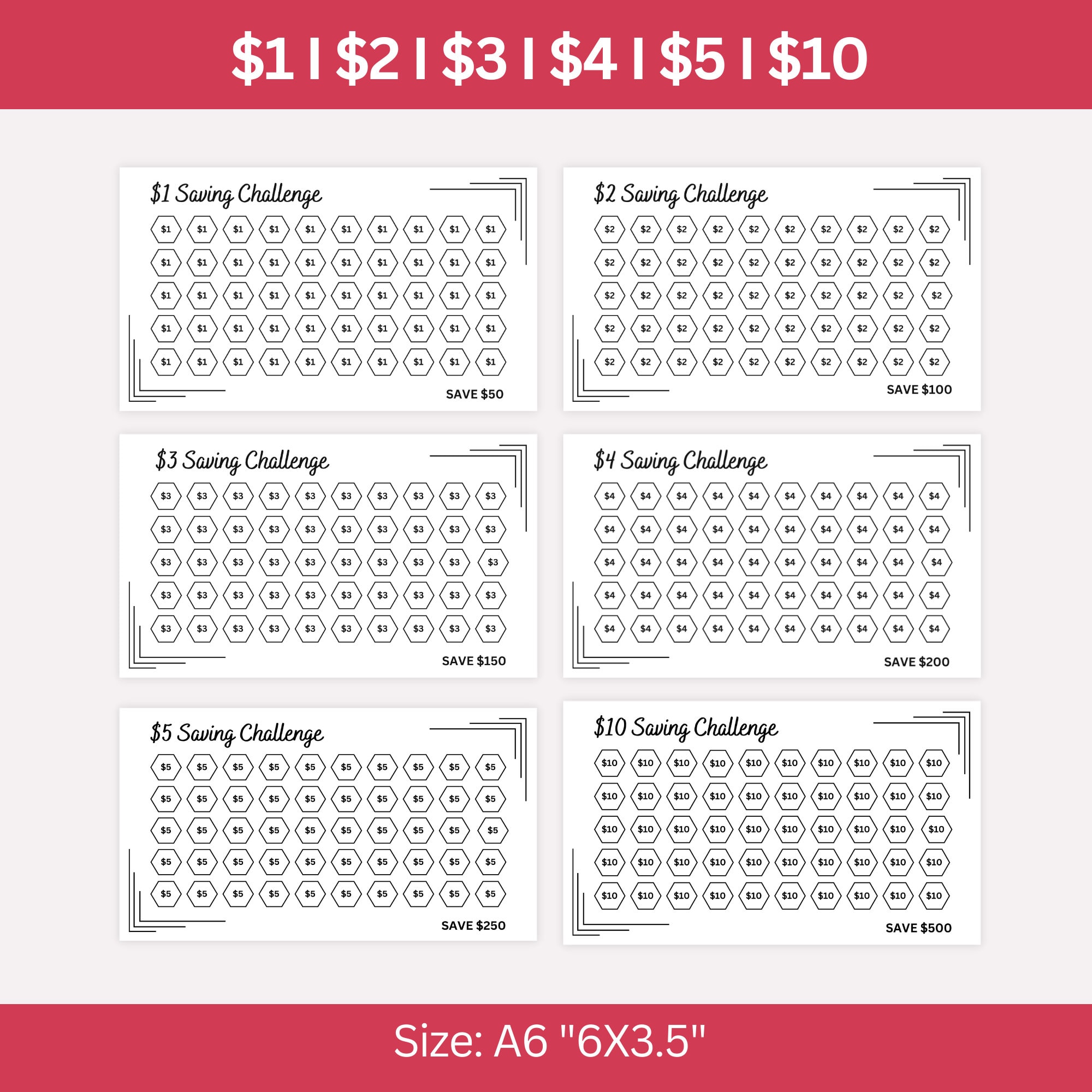 Savings Challenge Printable Binder, Savings Challenge Bundle, A6 Mini ...