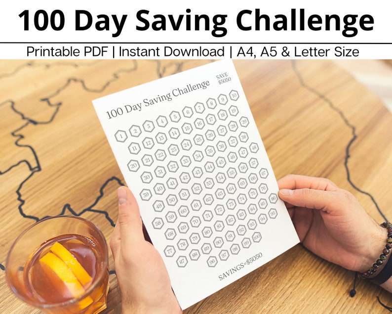 Buy 100 Day Money Saving Challenge Printable Saving Challenge Online in ...