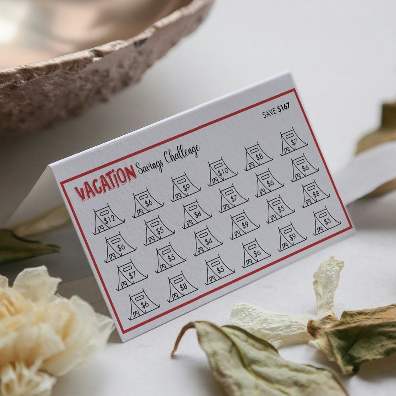 Vacation Savings Challenge Printable, Vacation Savings Tracker Family ...