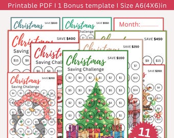 Weihnachtsspar-Challenge, Mini A6 Weihnachtsspar-Challenge, Urlaubsgeld-Tracker, Weihnachtsbudgetmapper