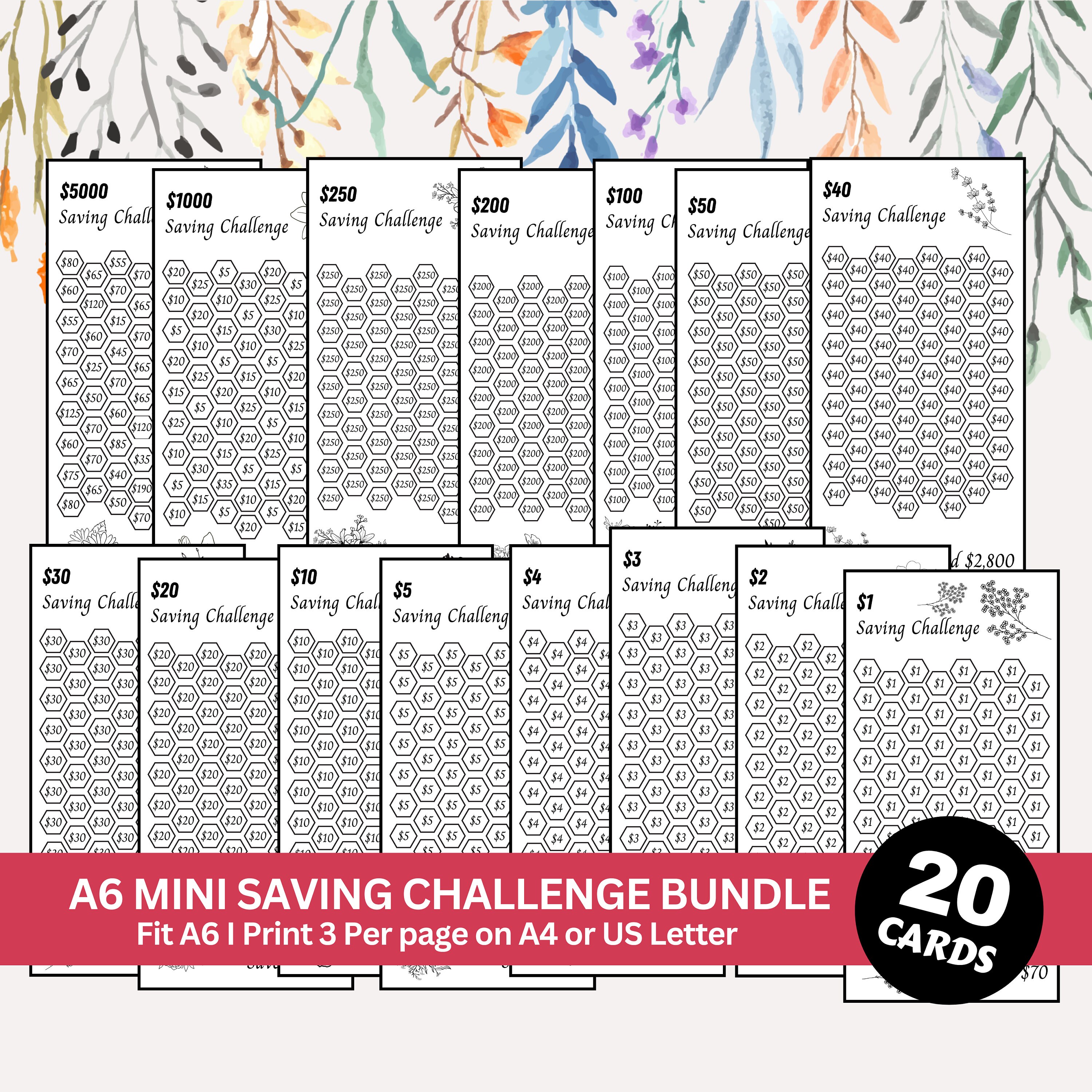 Ultimate Savings Challenge Binder, Budget Planner, fits A6 Sized Set of ...