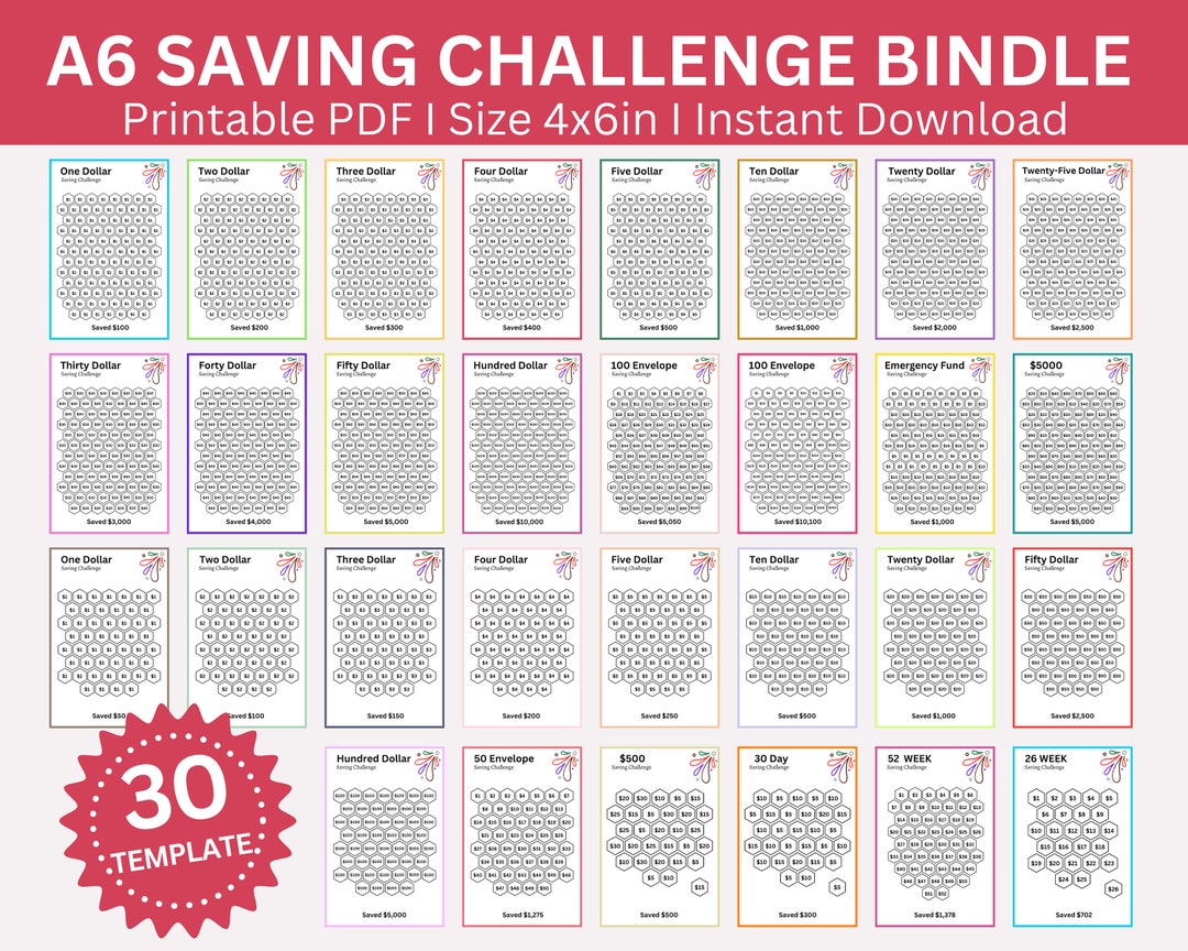 Savings Challenge Printable Binder: A6 Budgeting Templates (digital ...