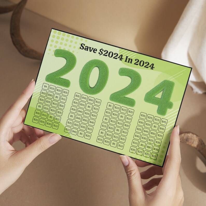 2024 Savings Challenge Printable, 2024 Money Saving Tracker , Mini Fits