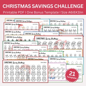 Christmas Savings Challenge Printable Bundle, Mini A6 Christmas Saving Challenges, Xmas Money Savings Tracker, Holiday Budget Binder
