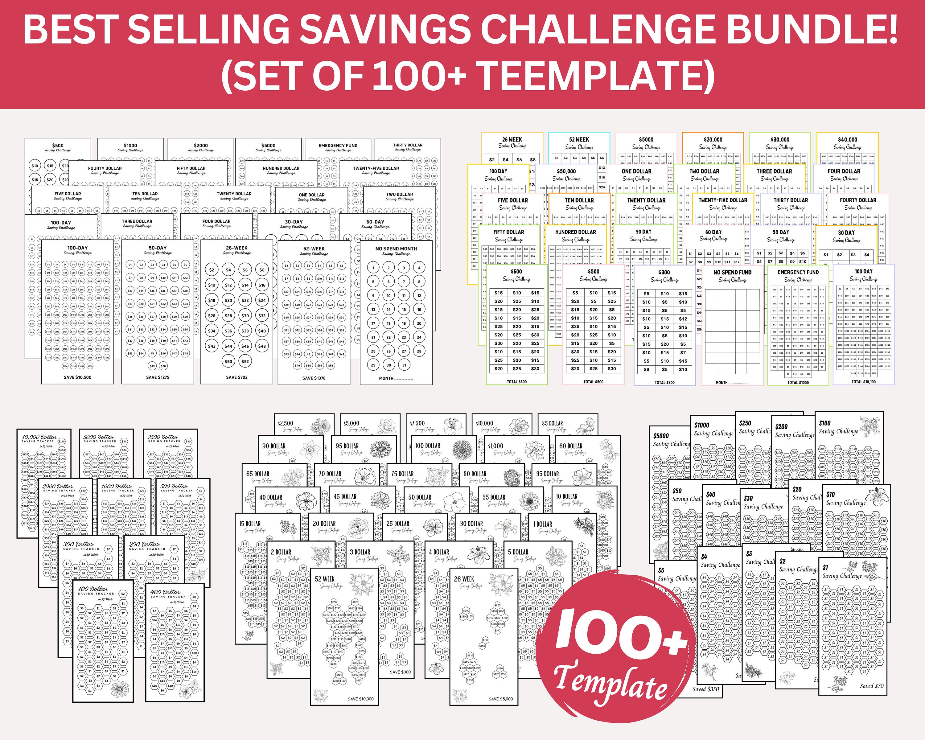 Ultimate Savings Challenge Binder, Budget Planner, fits A6 Sized Set of ...