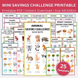 A6 Savings Challenge Printable Bundle, Mini Low Income Saving Challenge, Envelopes Challenge, Money Tacker, Budget Binder Planner