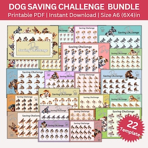 Dog Savings Challenge Printable, Mini A6 Puppy Saving Envelopes, Pets Money Savings Tracker, Pow Cash Envelopes, Dogs Themed Budget Binder