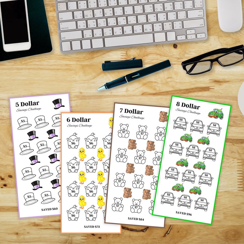 Kids Savings Challenge Printable: A6 Mini Tracker Bundle (digital ...